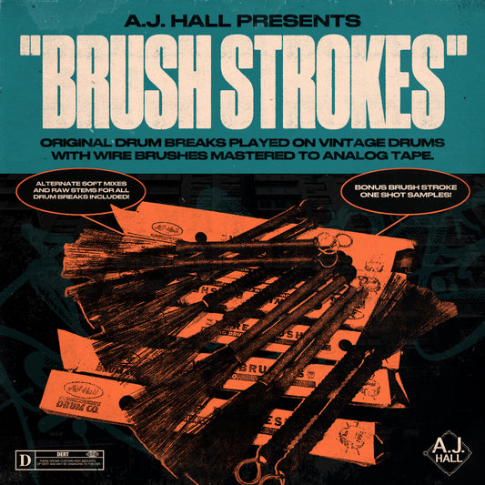 "BRUSH STROKES" Drum Breaks & One Shots played with wire brushes!